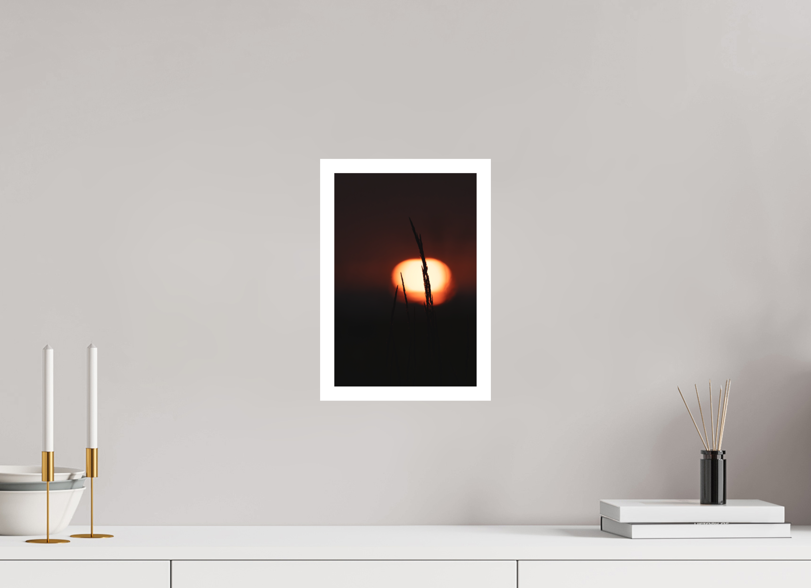 20 x 30 cm, Tirage anti reflets protégé - Bordures 2cm Flamme du soir