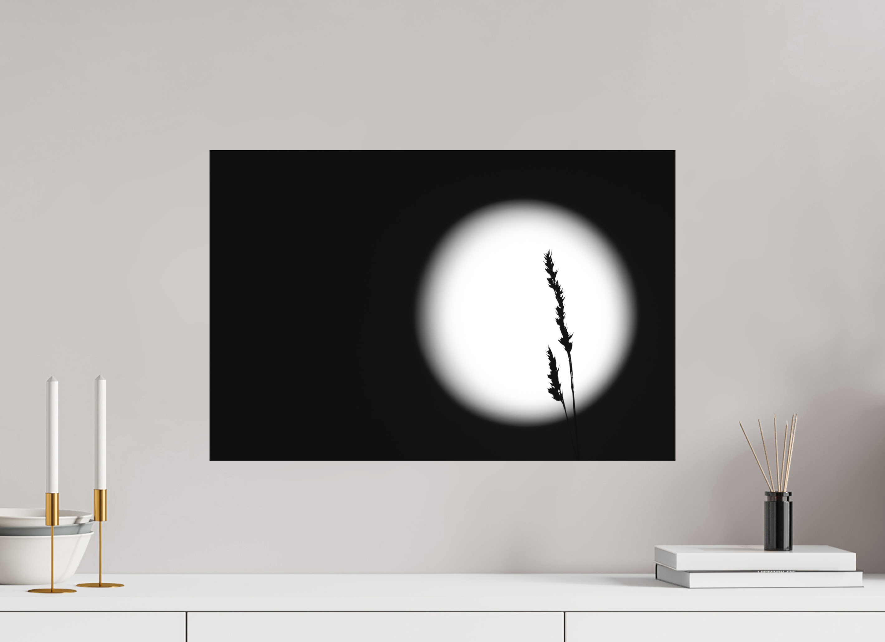 60 x 40 cm, Tirage anti reflets protégé - Sans bordures Lune incertaine