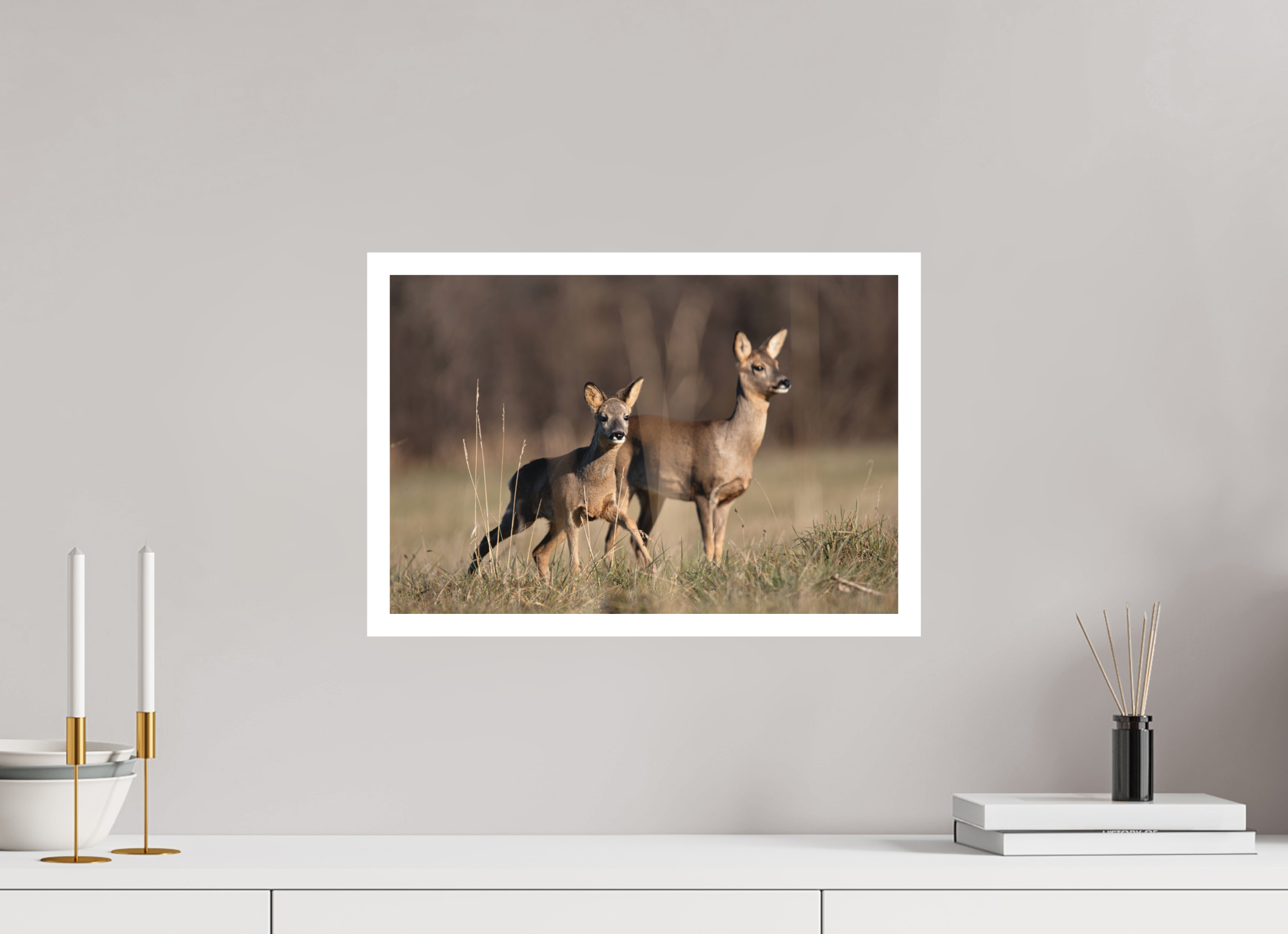 45 x 30 cm, Tirage anti reflets protégé - Bordures 2cm Bébé curieux