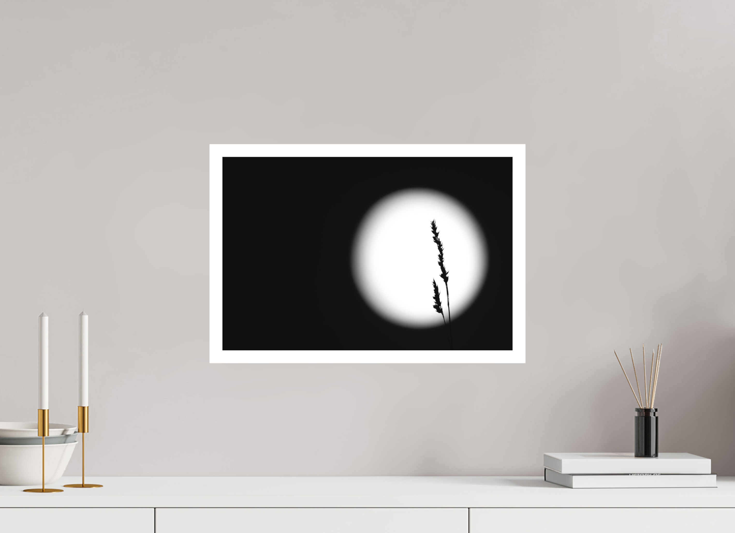 45 x 30 cm, Tirage anti reflets protégé - Bordures 2cm Lune incertaine