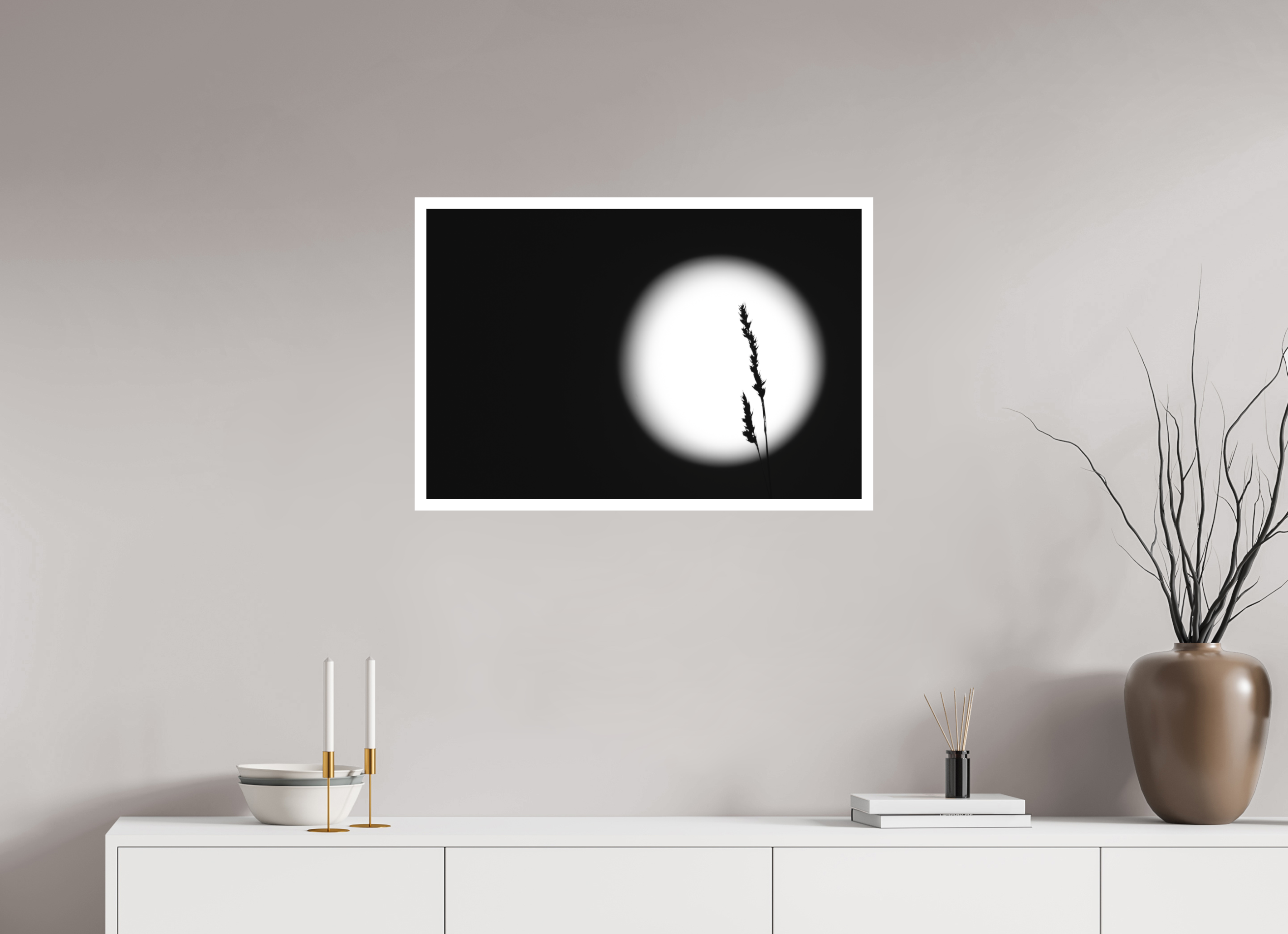 75 x 50 cm, Tirage anti reflets protégé - Bordures 2cm Lune incertaine