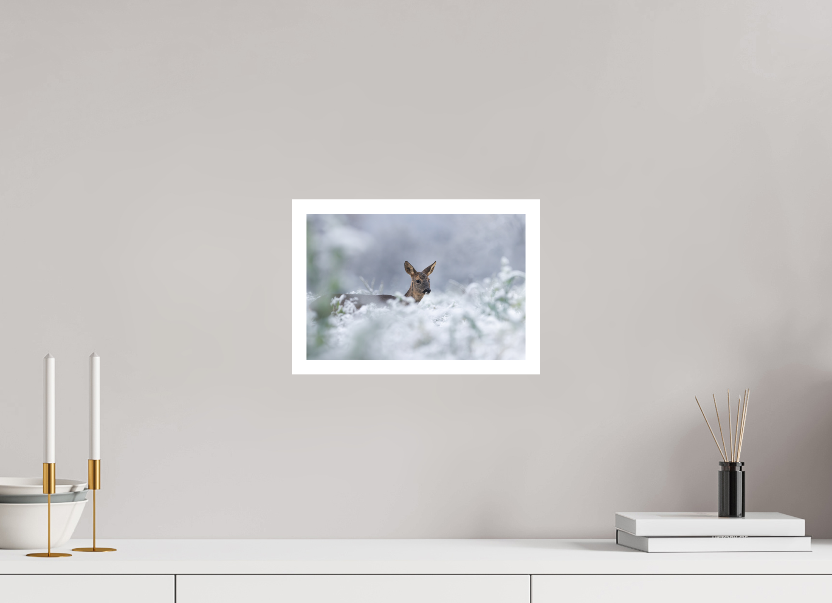 30 x 20 cm, Tirage anti reflets protégé - Bordures 2cm Premier jour de neige