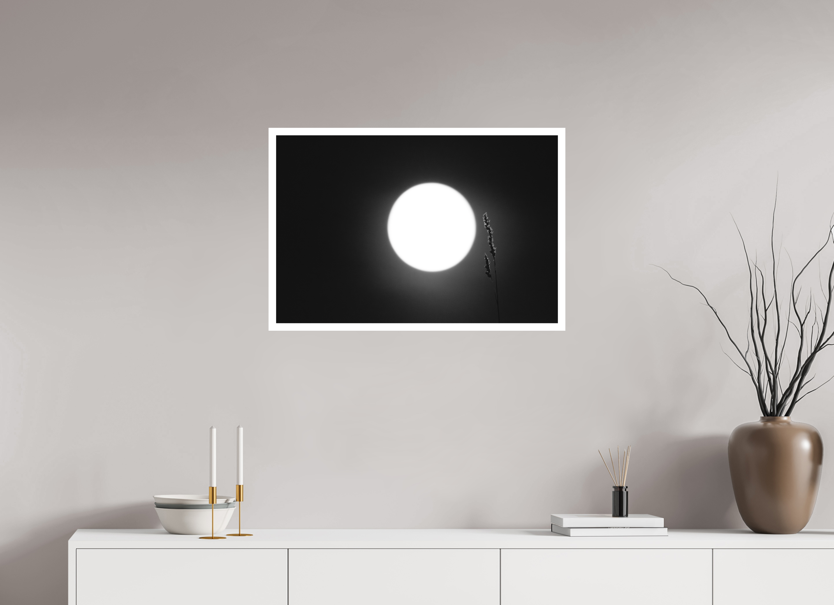 75 x 50 cm, Tirage anti reflets protégé - Bordures 2cm Lueur nocturne