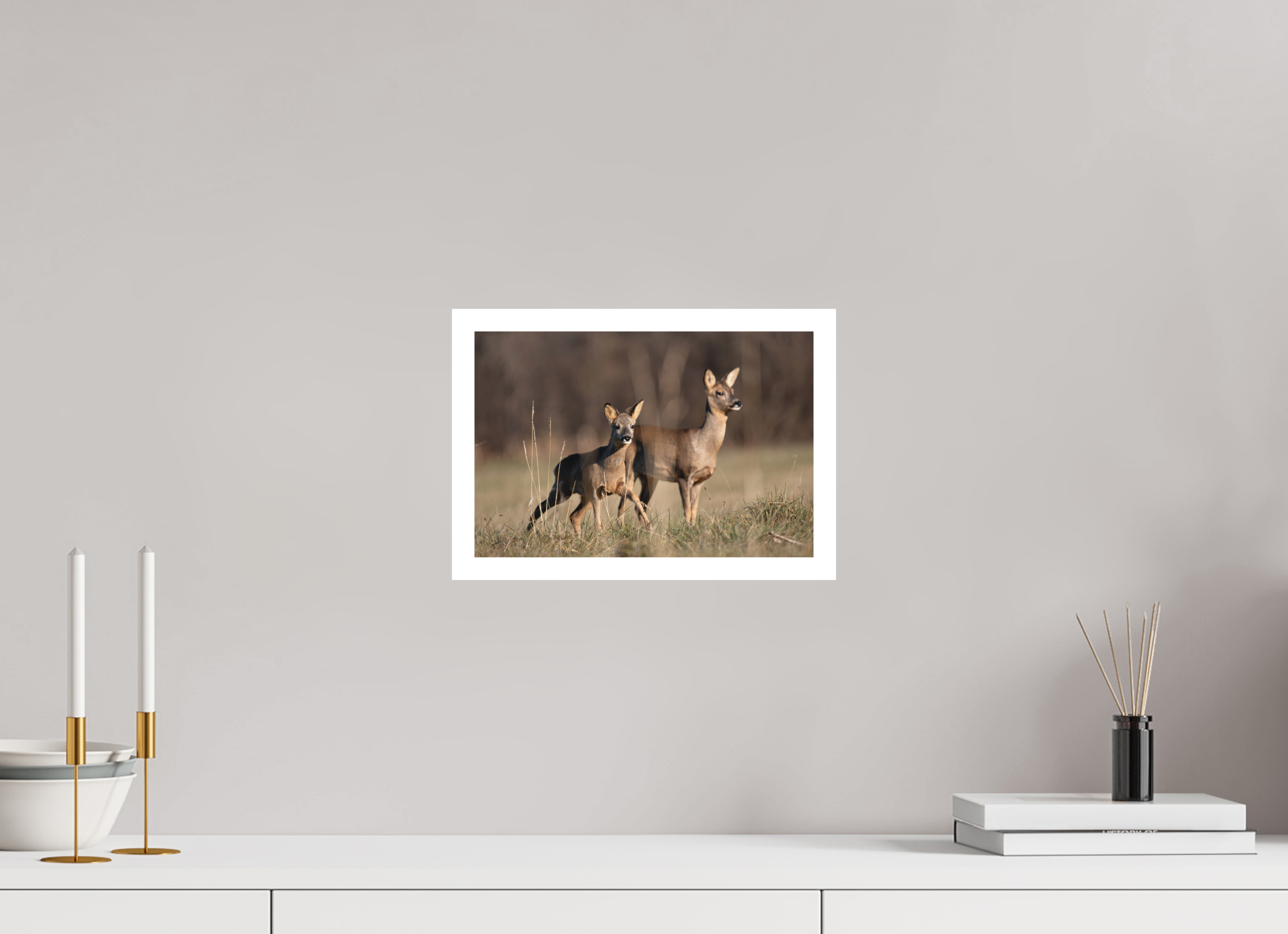 30 x 20 cm, Tirage anti reflets protégé - Bordures 2cm Bébé curieux