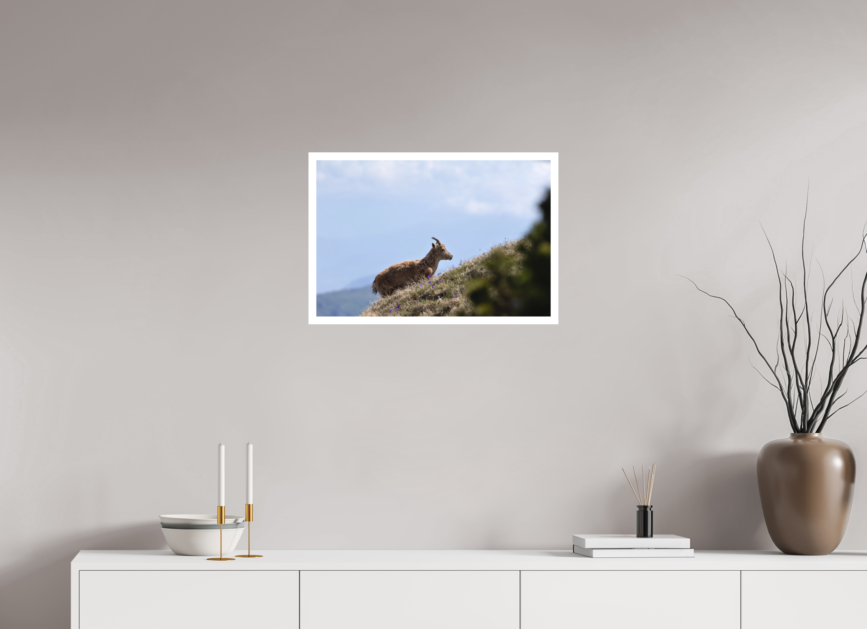 60 x 40 cm, Tirage anti reflets protégé - Bordures 2cm Vers les hauteurs