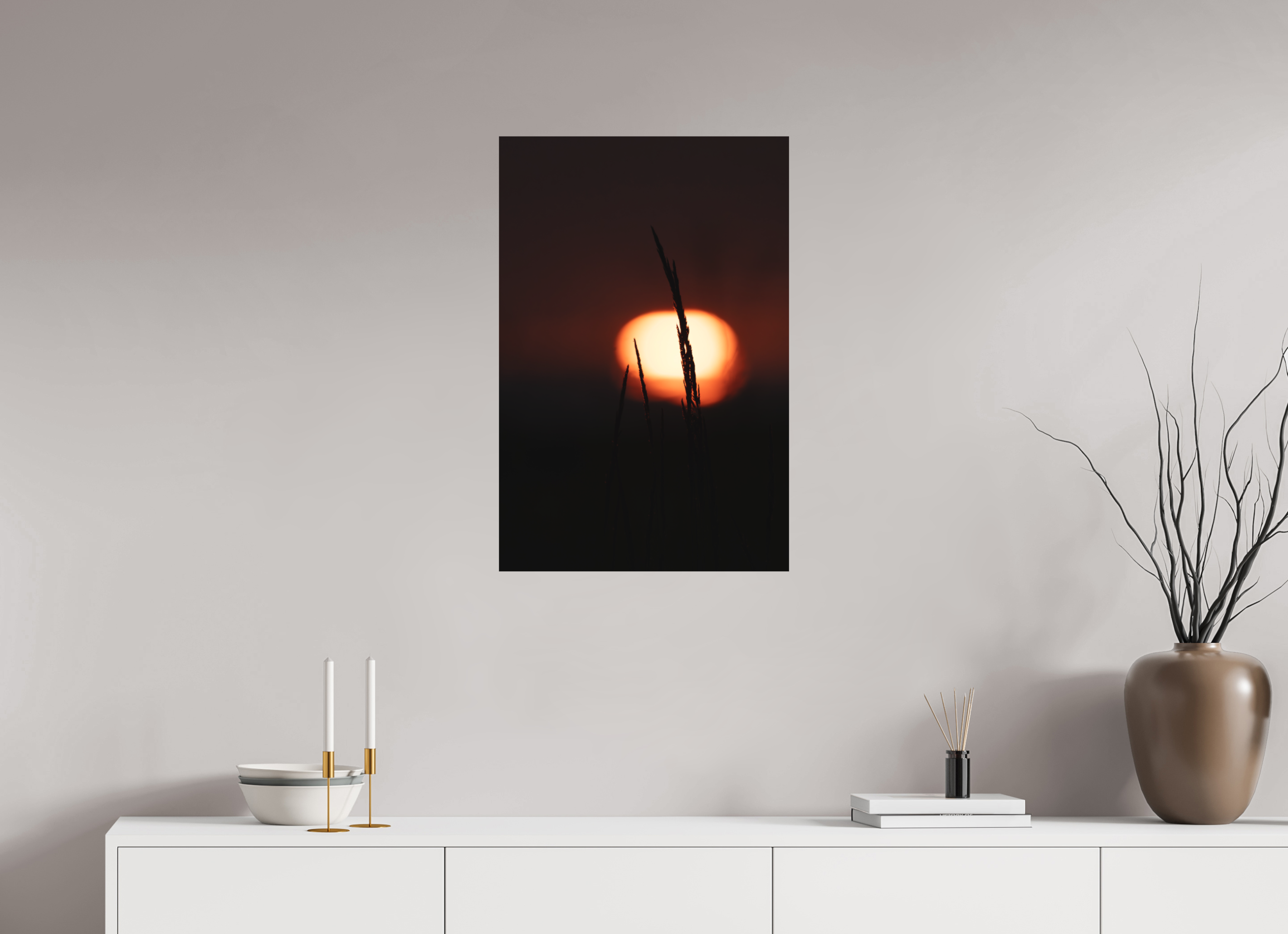 50 x 75 cm, Tirage anti reflets protégé - Sans bordures Flamme du soir