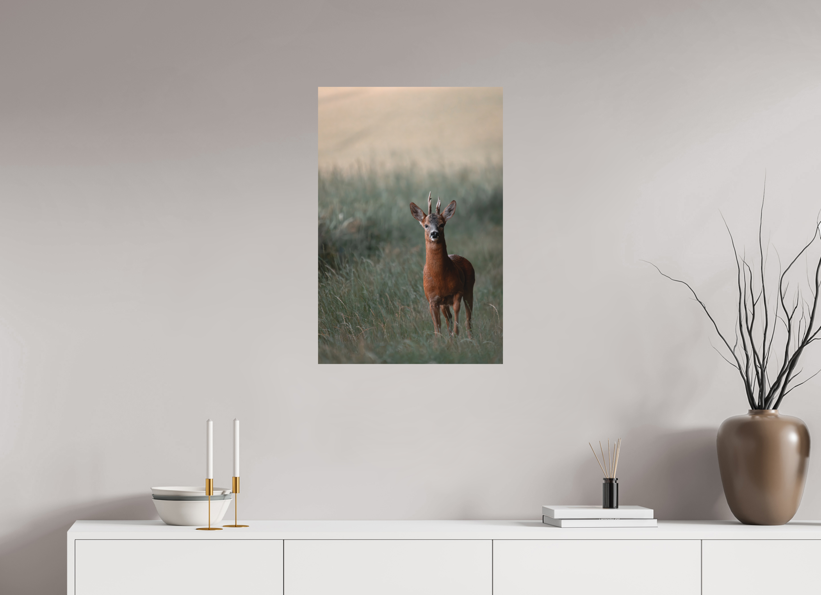 50 x 75 cm, Tirage anti reflets protégé - Sans bordures Rencontre au crépuscule