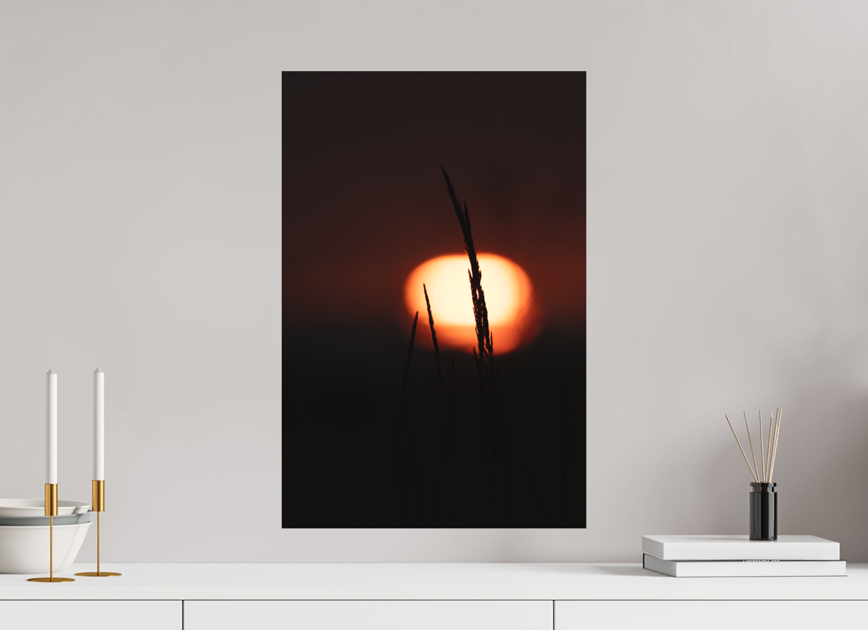 40 x 60 cm, Tirage anti reflets protégé - Sans bordures Flamme du soir