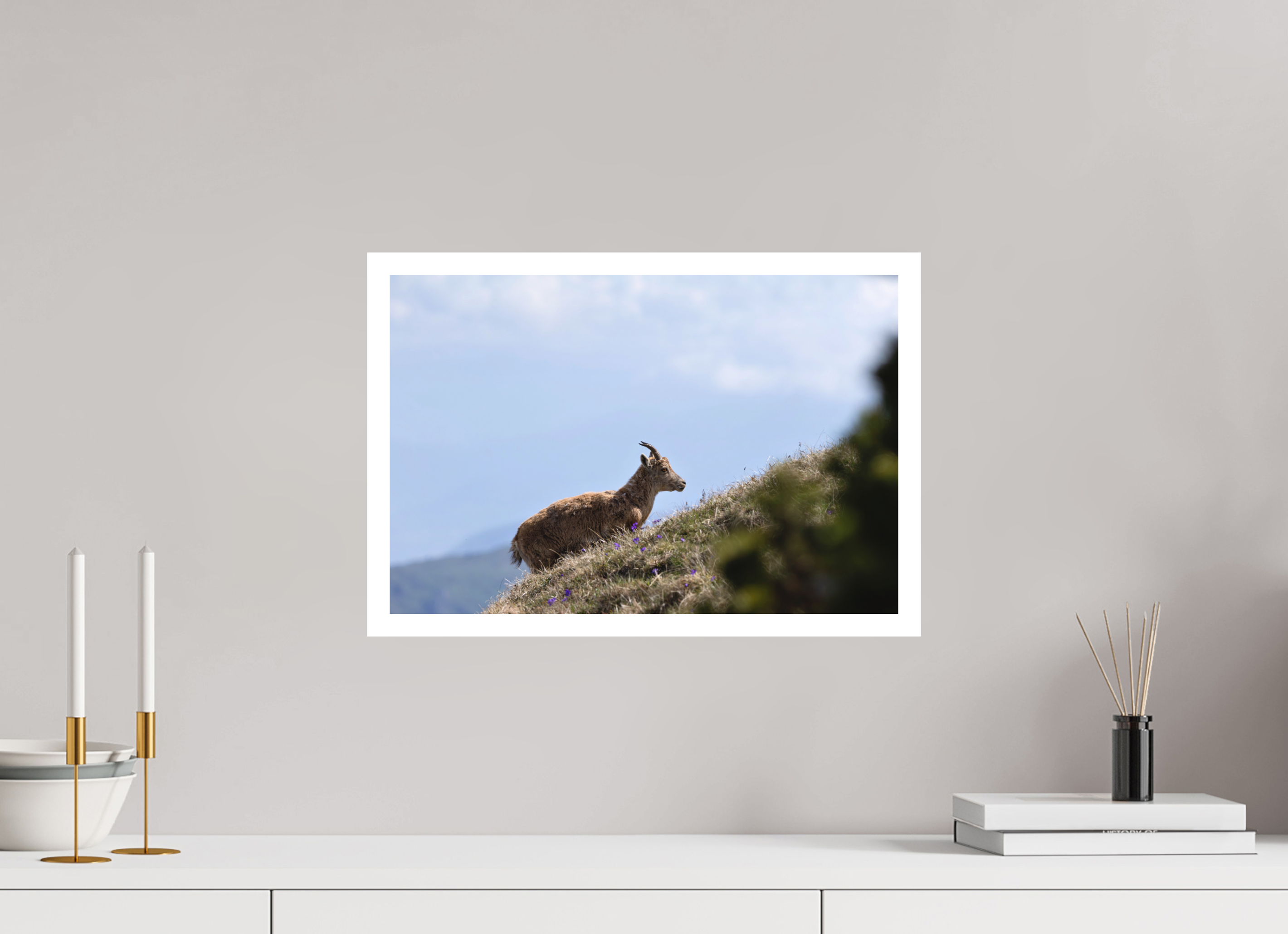 45 x 30 cm, Tirage anti reflets protégé - Bordures 2cm Vers les hauteurs