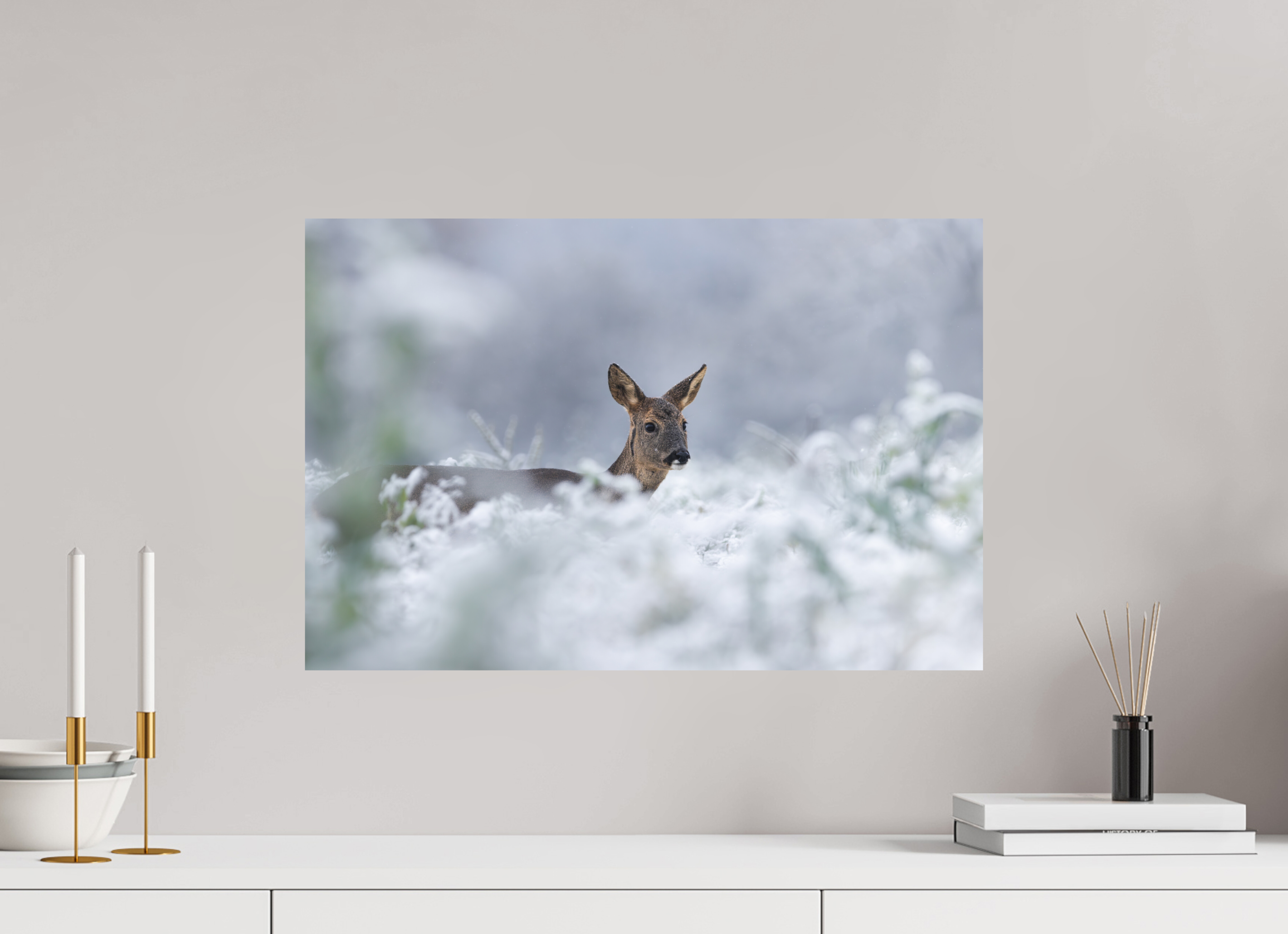 60 x 40 cm, Tirage anti reflets protégé - Sans bordures Premier jour de neige