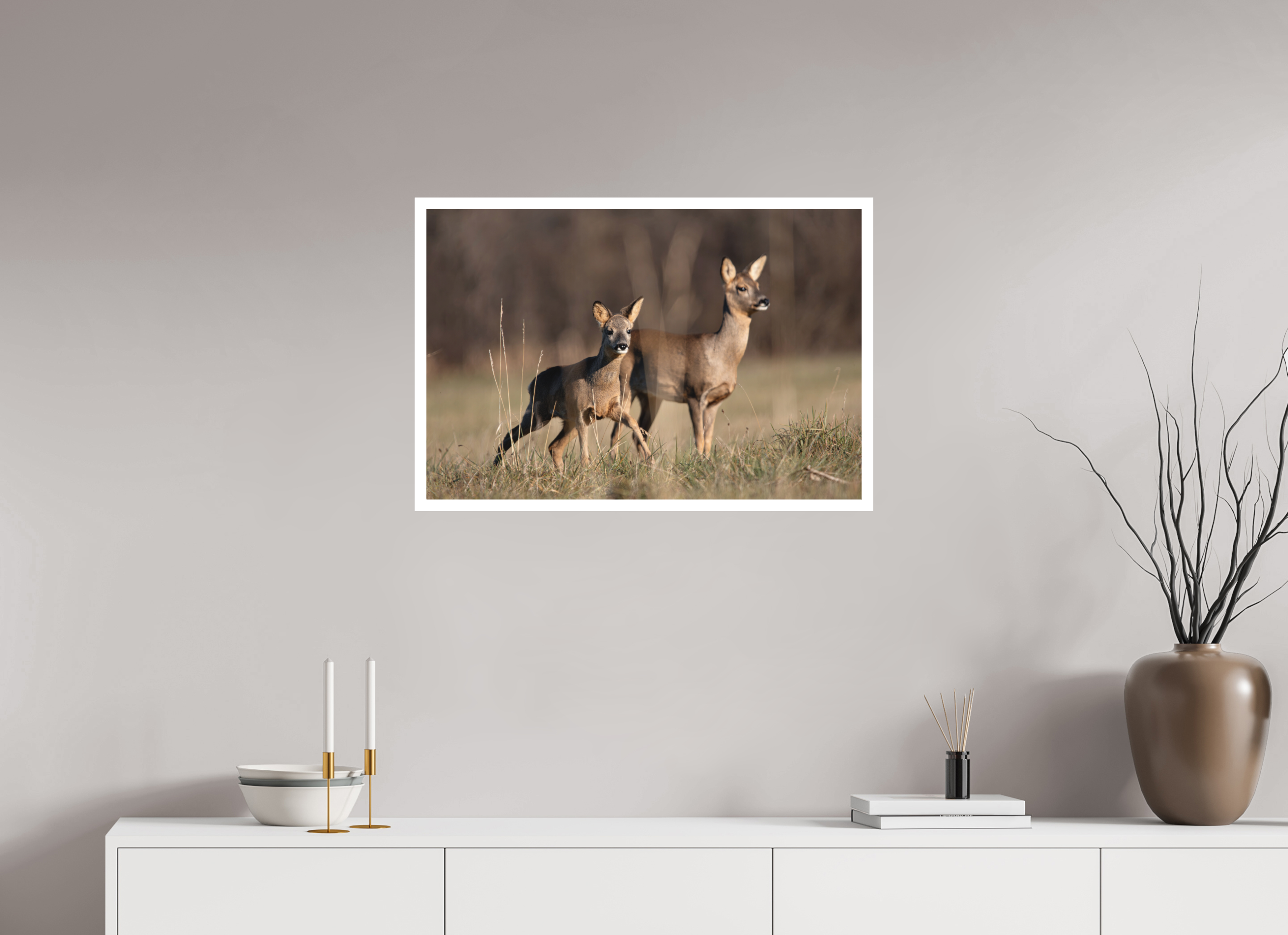 75 x 50 cm, Tirage anti reflets protégé - Bordures 2cm Bébé curieux