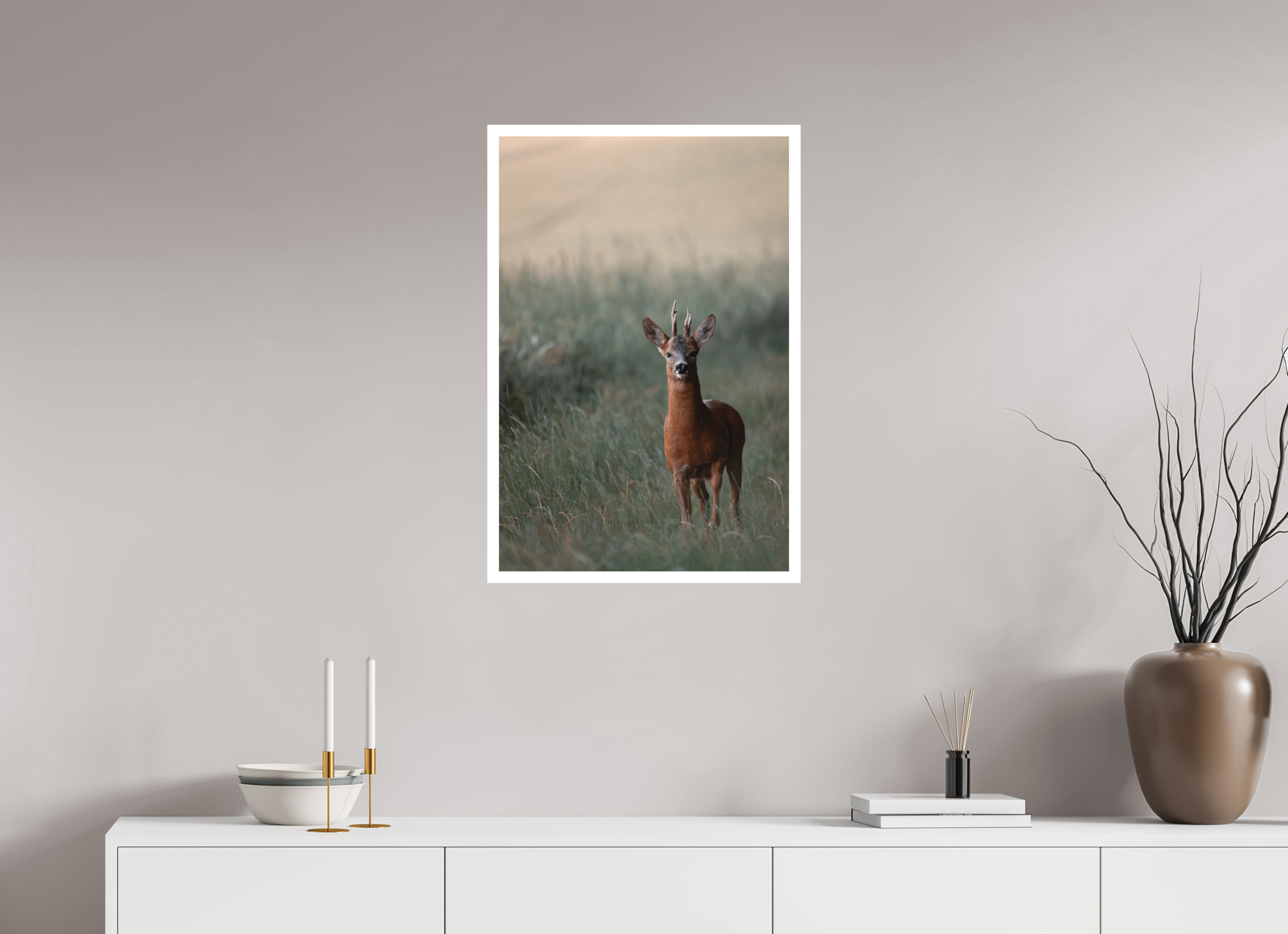 50 x 75 cm, Tirage anti reflets protégé - Bordures 2cm Rencontre au crépuscule