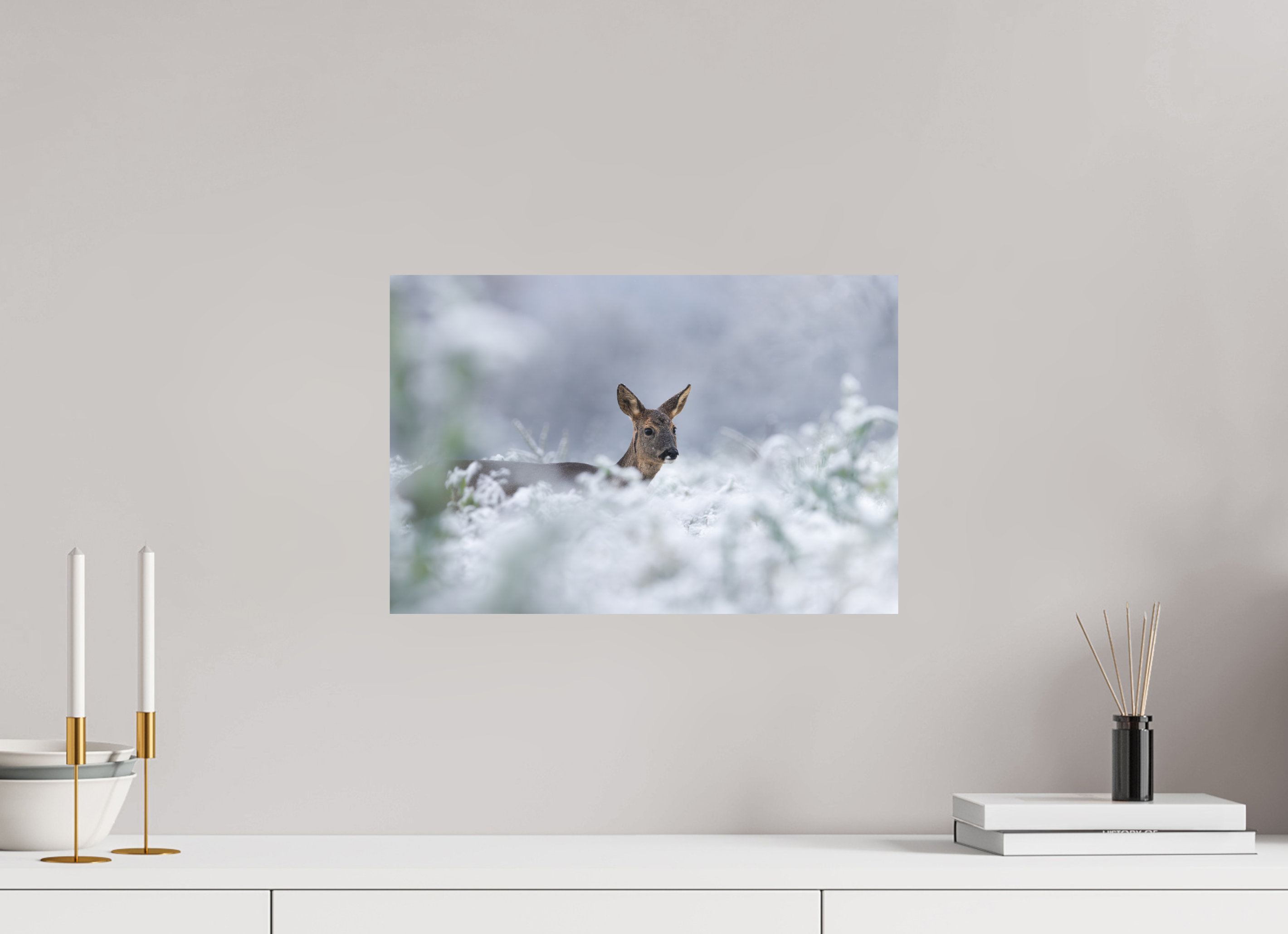 45 x 30 cm, Tirage anti reflets protégé - Sans bordures Premier jour de neige