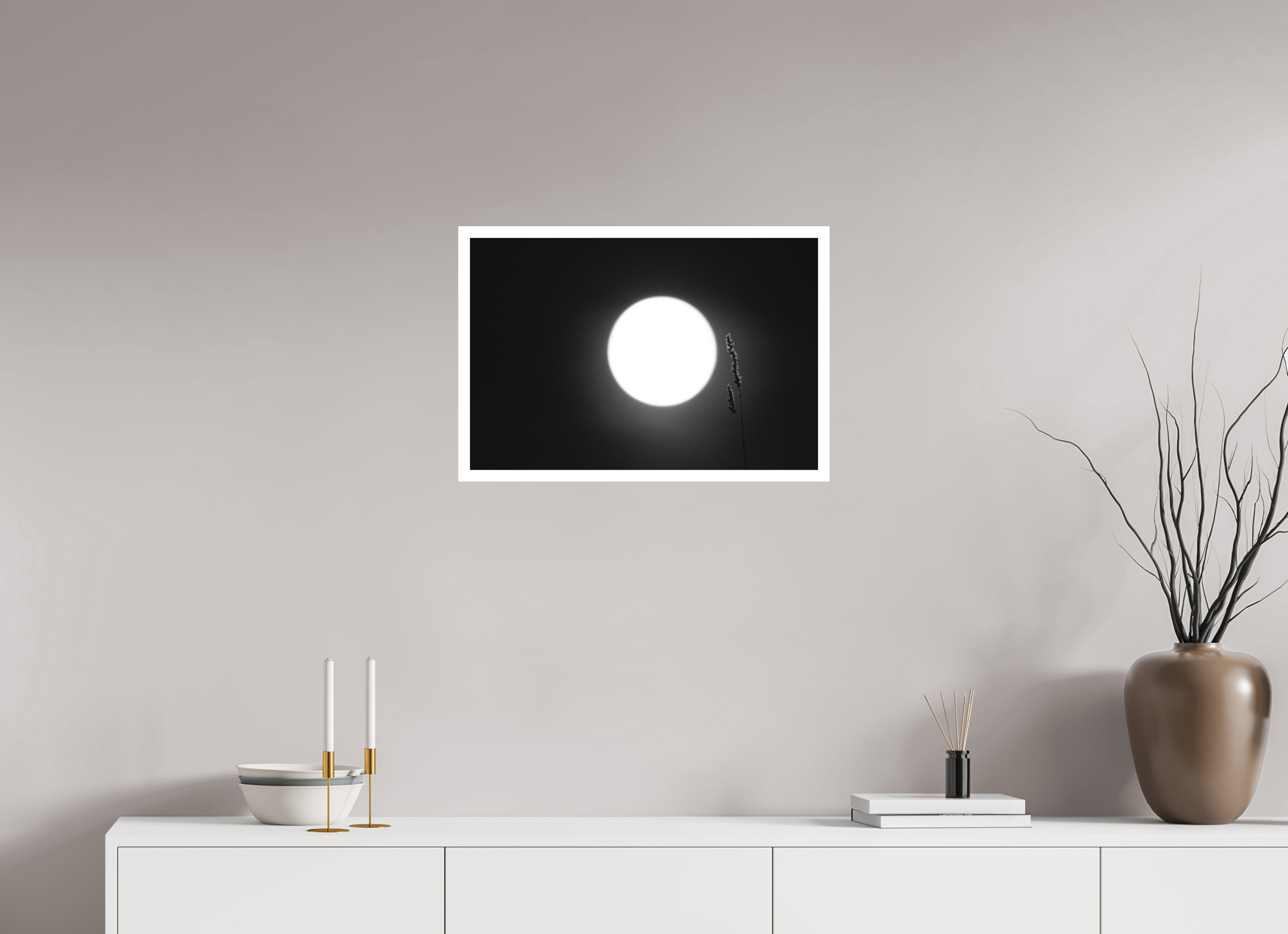 60 x 40 cm, Tirage anti reflets protégé - Bordures 2cm Lueur nocturne